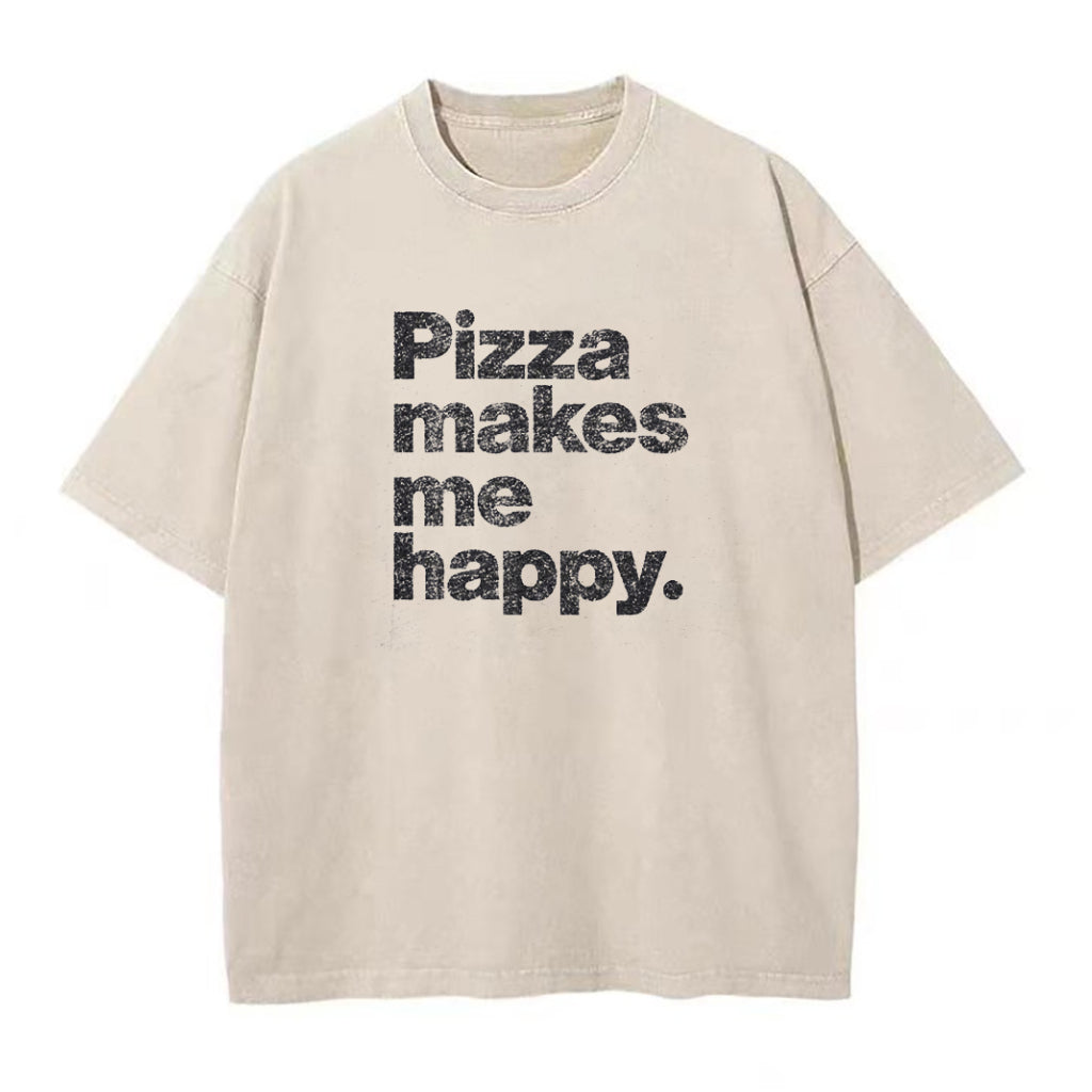 ピザは私を幸せにするユニセックスTシャツ