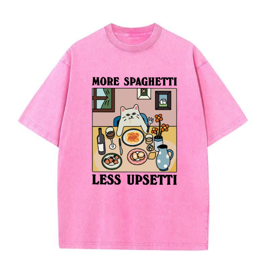 スパゲッティを増やし、アップセッティを減らすユニセックスTシャツ