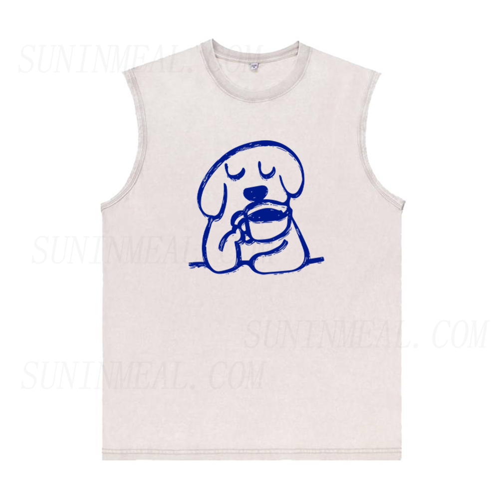 Coffee Dog Unisex Tank Top