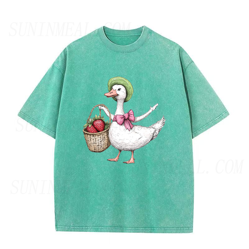Fancy Goose with Strawberries Unisex Tee