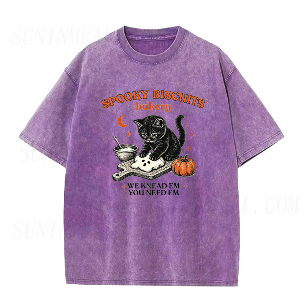 Spooky Biscuits Black Cat Unisex Tee