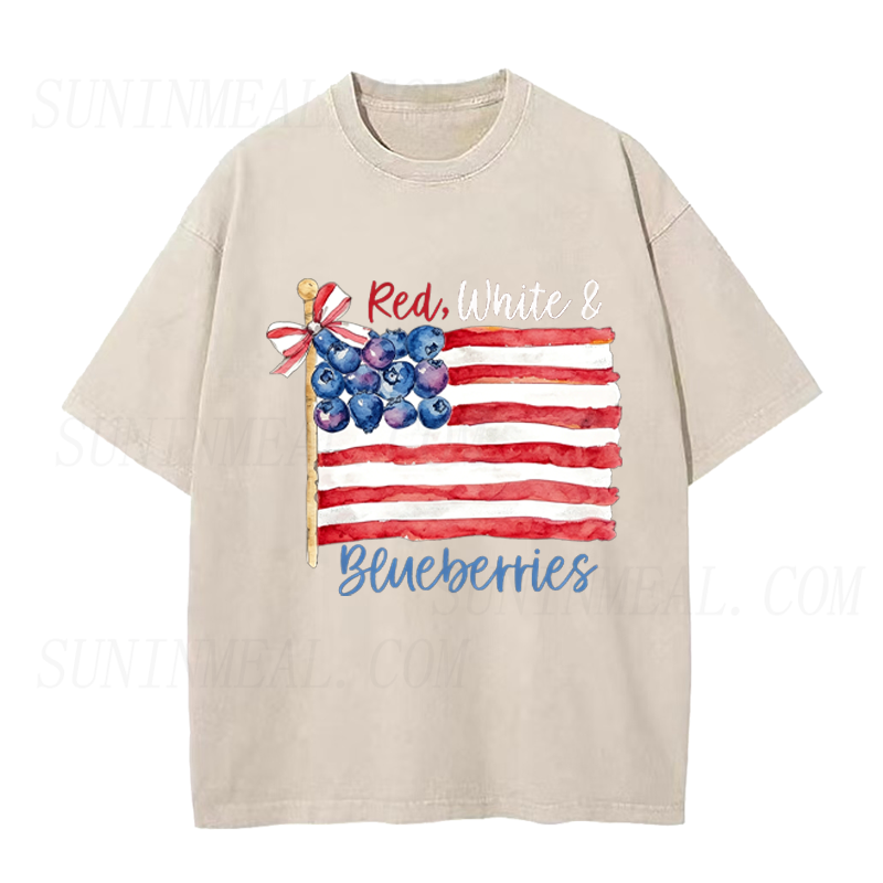 Red  White & Blueberries American Flag Unisex Tee