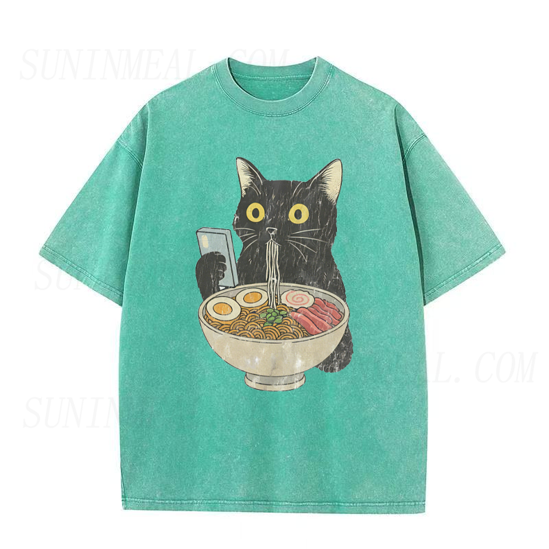 Cat Eating Ramen Tee