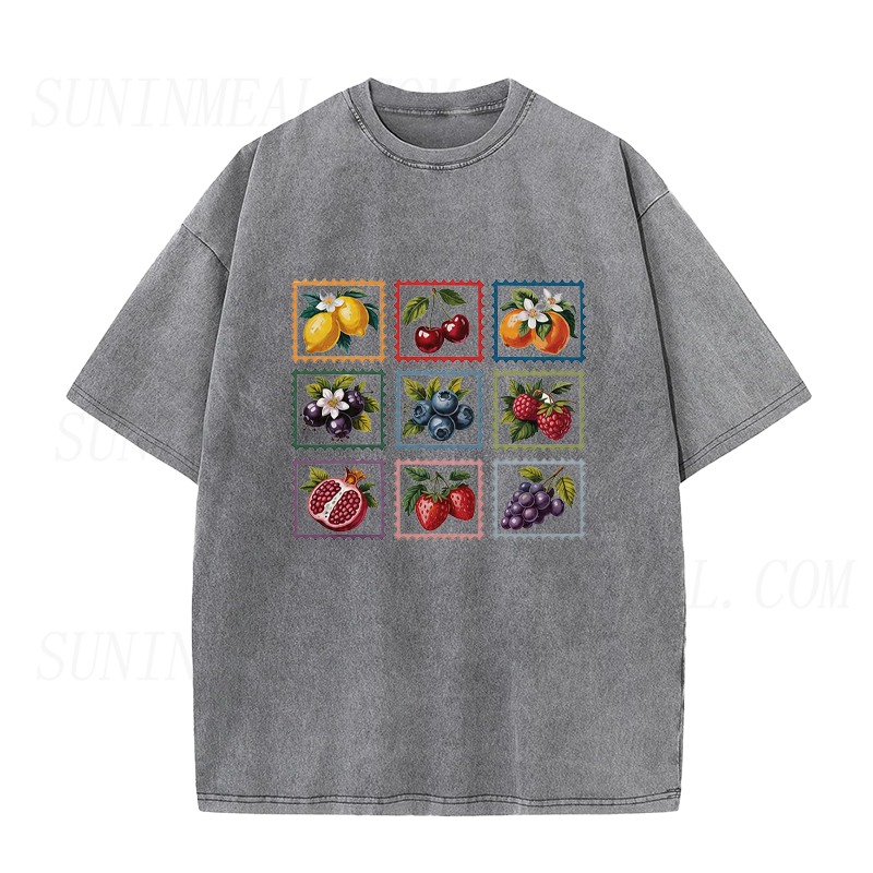 Vintage Fruit Stamps Unisex Tee