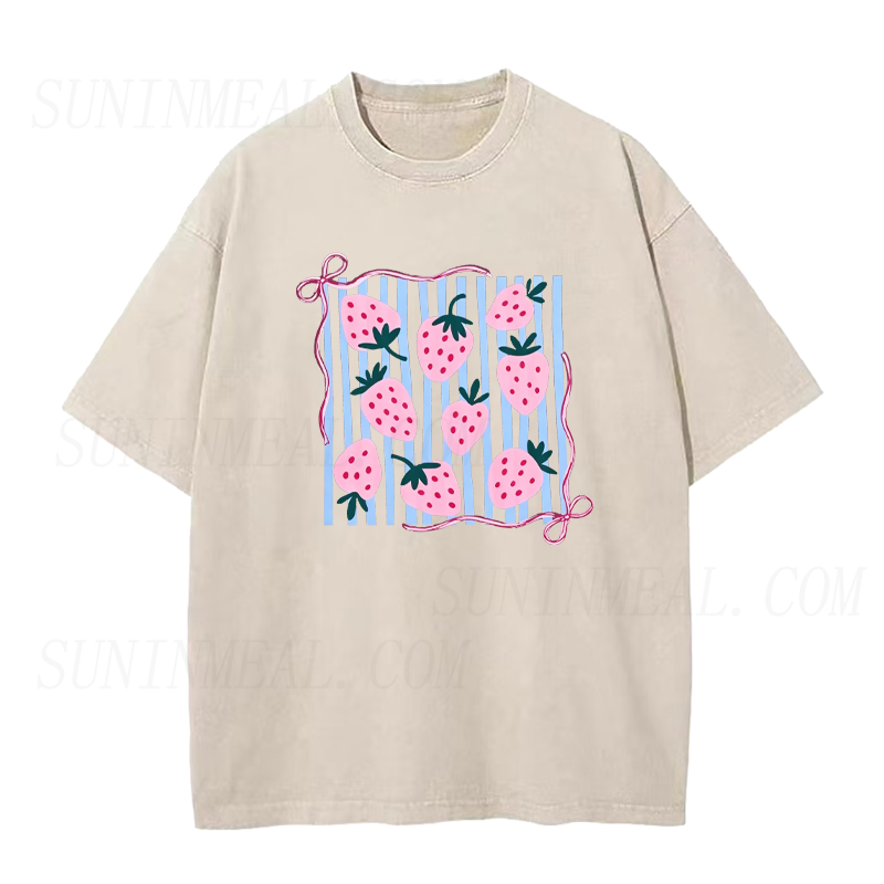 Cute Strawberry & Bow Unisex Tee