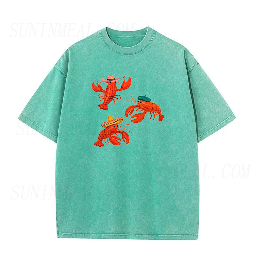 Lobsters in Hats Unisex Tee