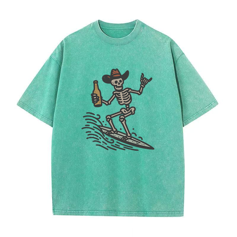 Vintage Surfer Skeleton Unisex Tee