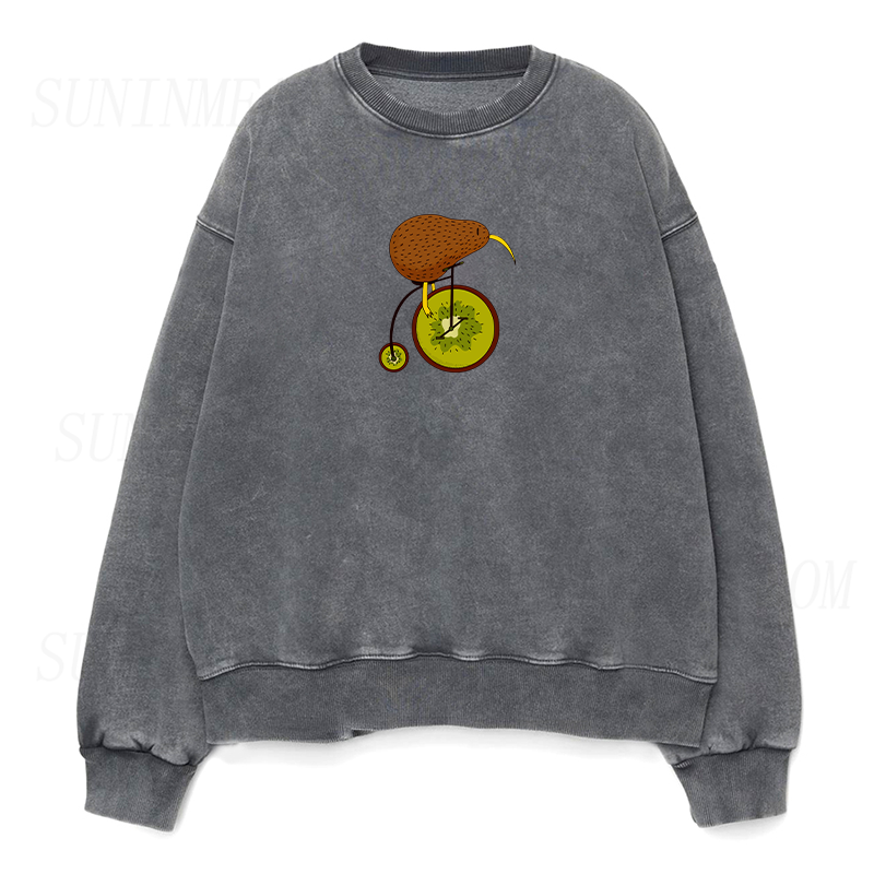 Kiwi On Bike Unisex Crewneck Sweatshirt