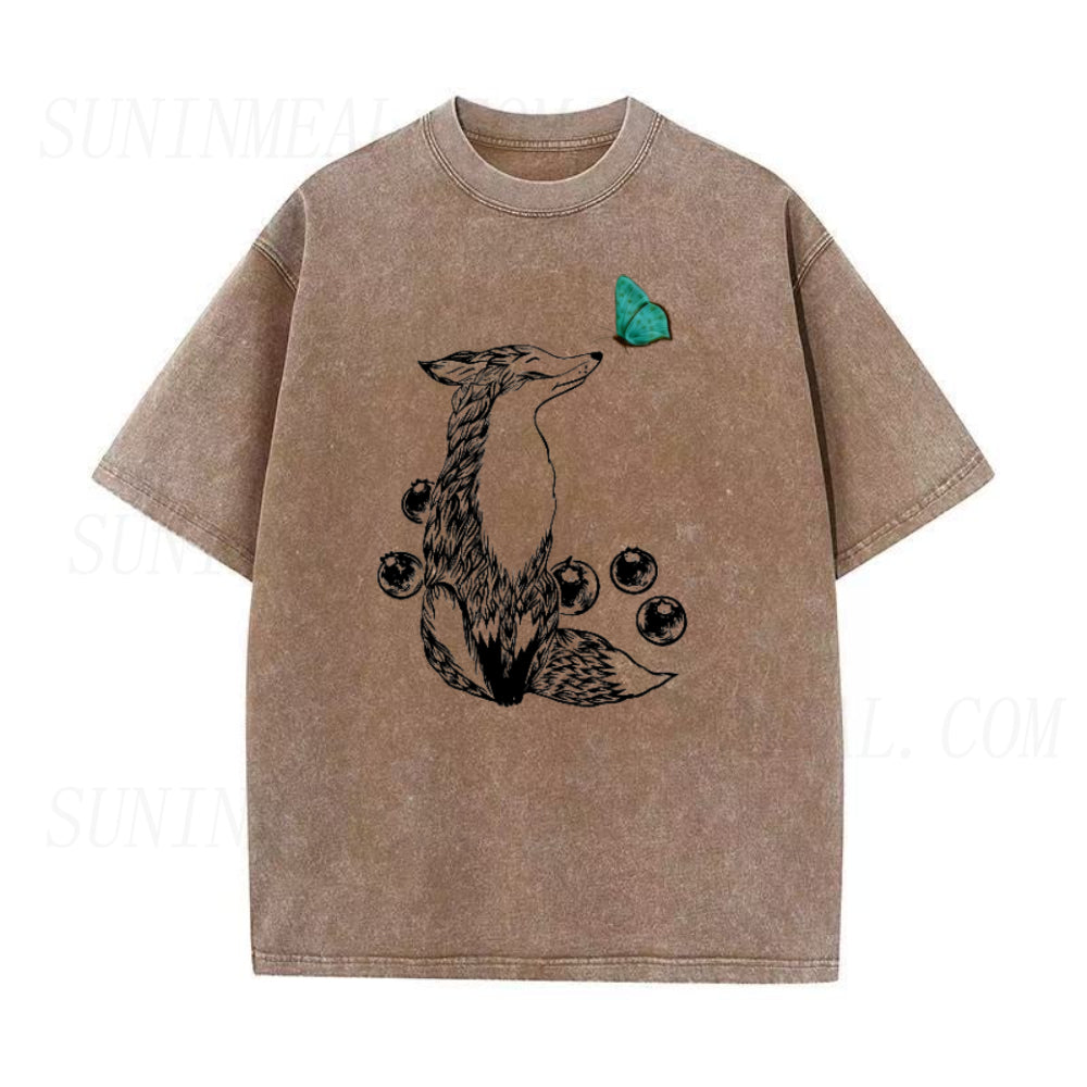 Fox and Butterfly Unisex Tee