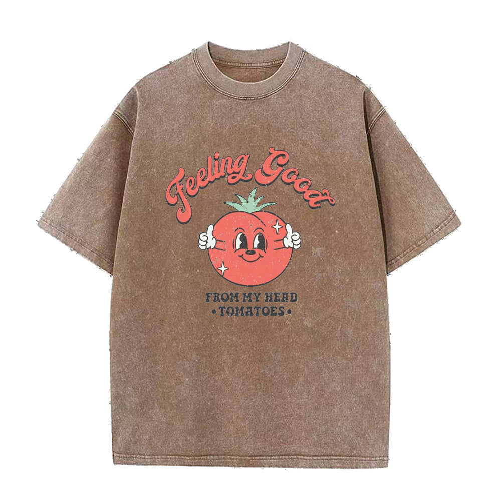 頭から心地よく感じるトマトのユニセックスTシャツ
