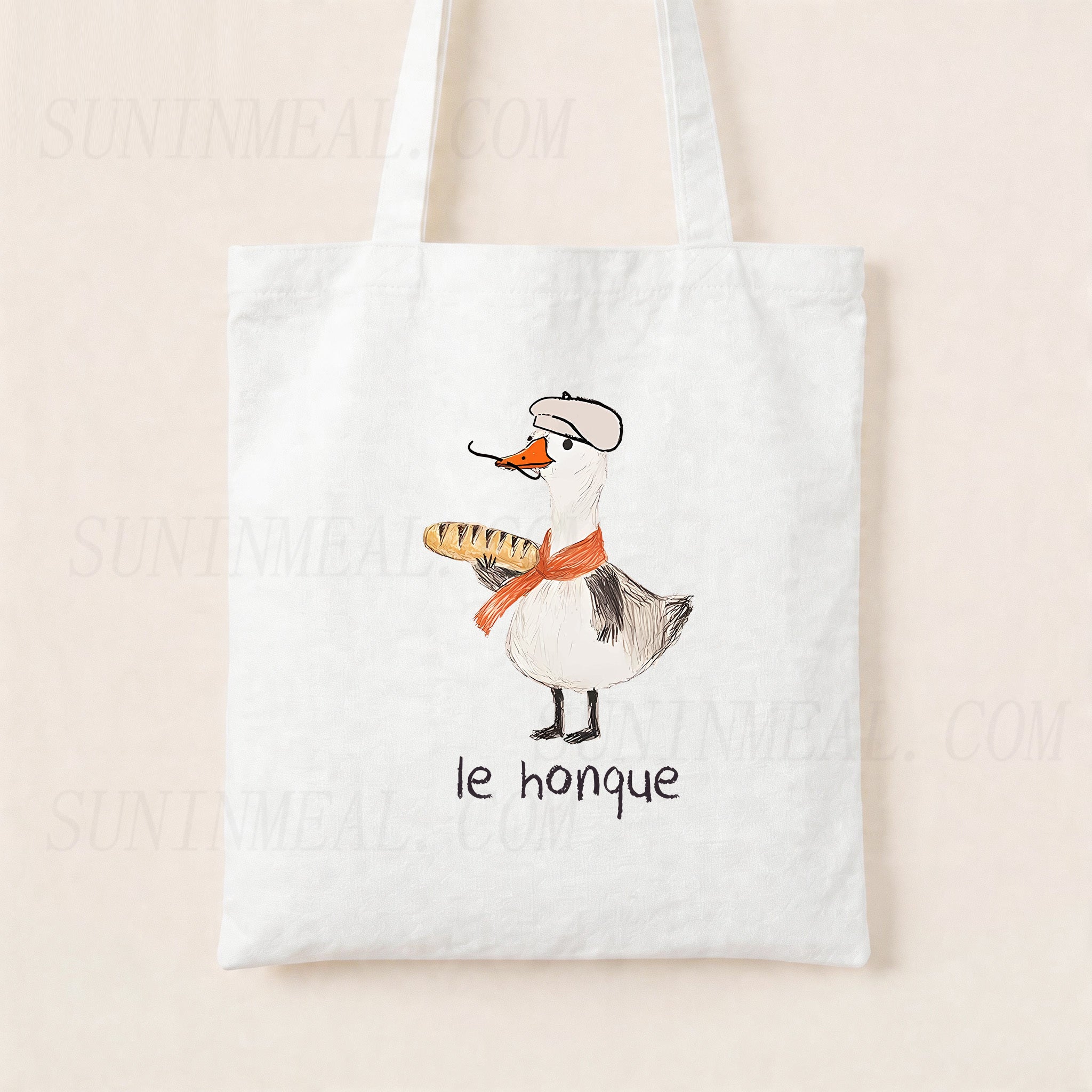 French Goose Canvas Tote Bag