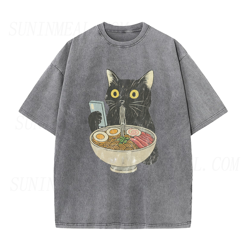 Cat Eating Ramen Tee
