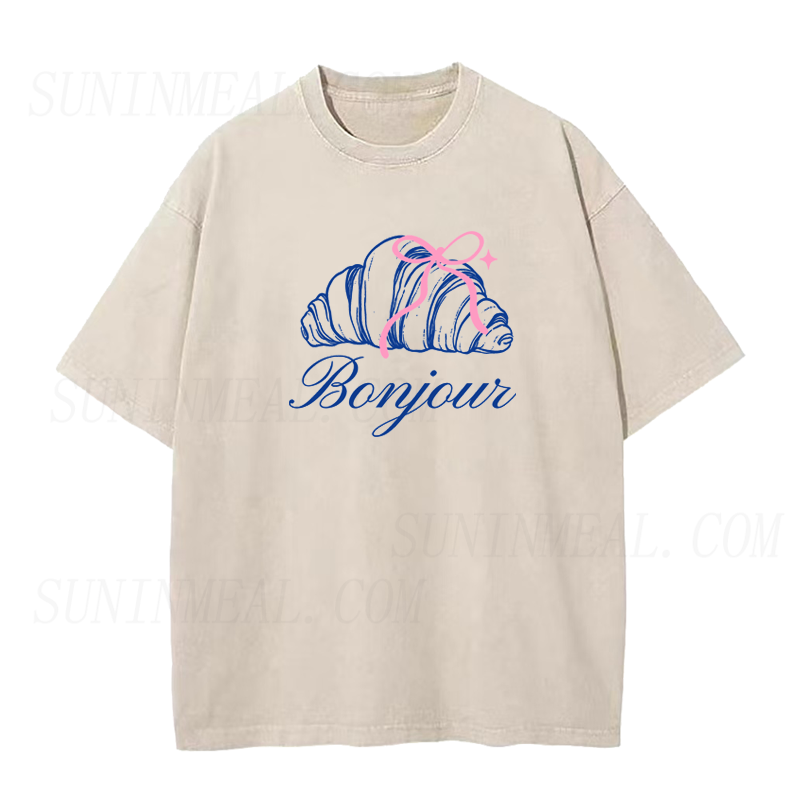 Bonjour Croissant Unisex Tee