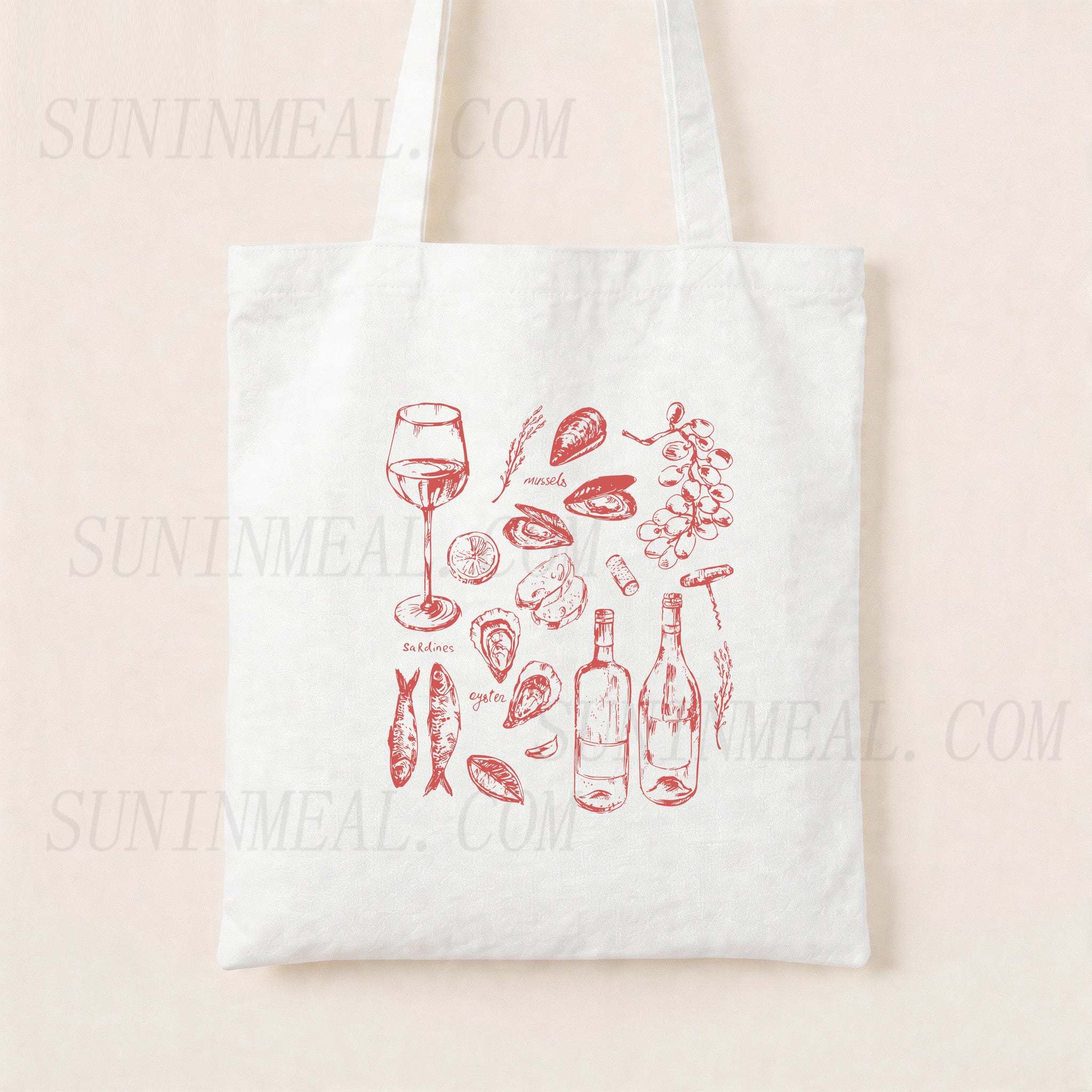 Ocean Wine Grapes Canvas Tote Bag
