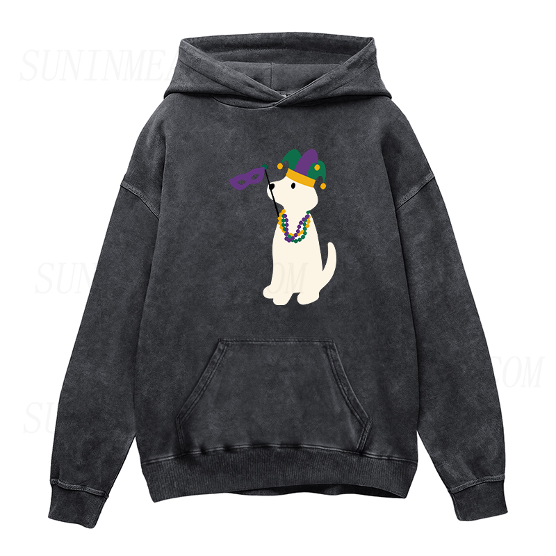 Dog Mardi Gras Flag Unisex Hoodie
