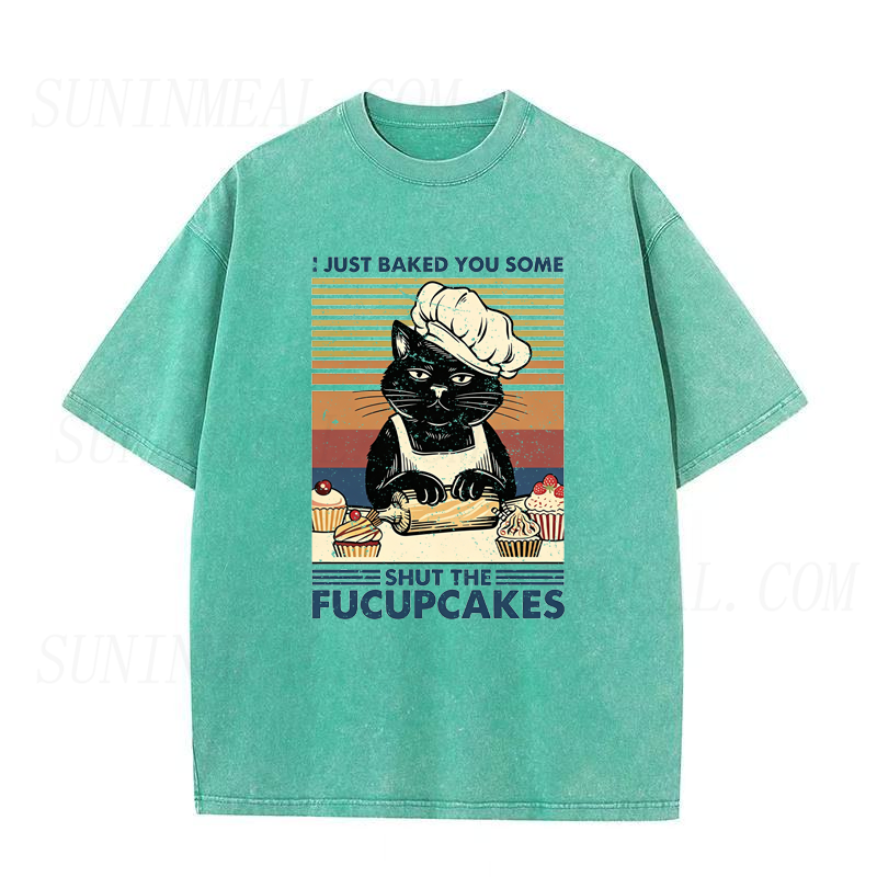 Retro Shut The Fucupcakes Cat Unisex Tee