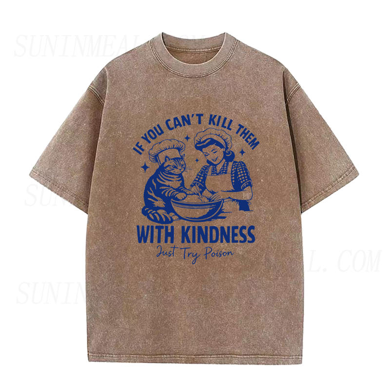 Retro Sarcastic Chef & Cat Graphic Unisex Tee