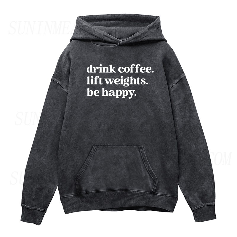 Drink Coffee Lift Weights Unisex Hoodie
