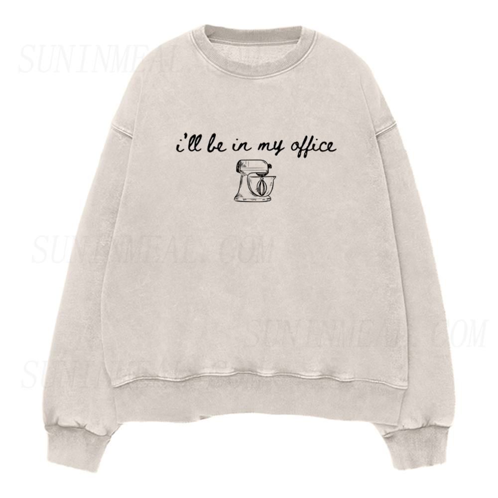 Vintage I'll Be In My Office Baking Unisex Crewneck Sweatshirt