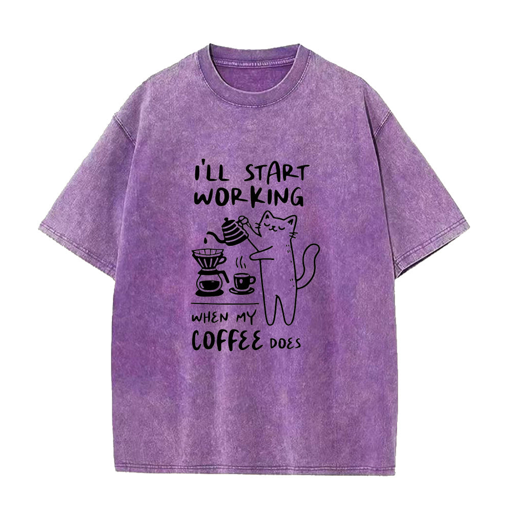 コーヒーが飲めたら仕事始めユニセックスTシャツ