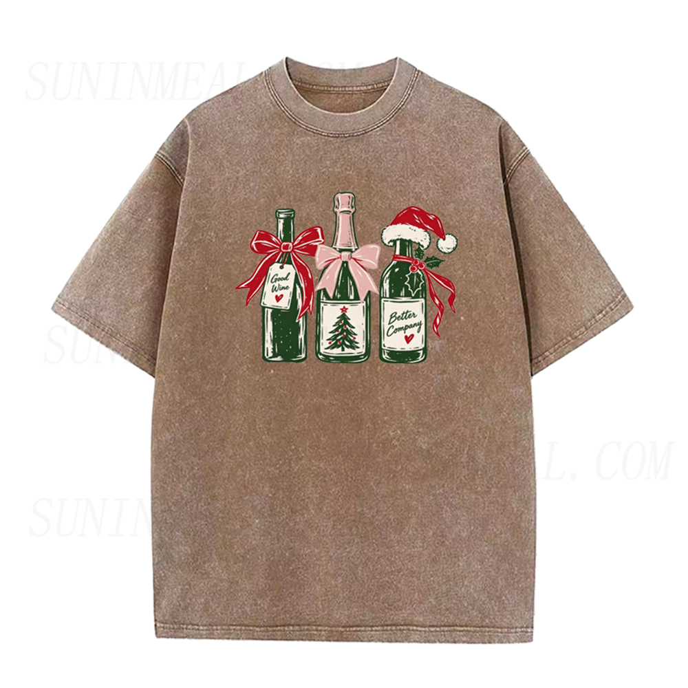 Christmas Wine Bottles Unisex Tee