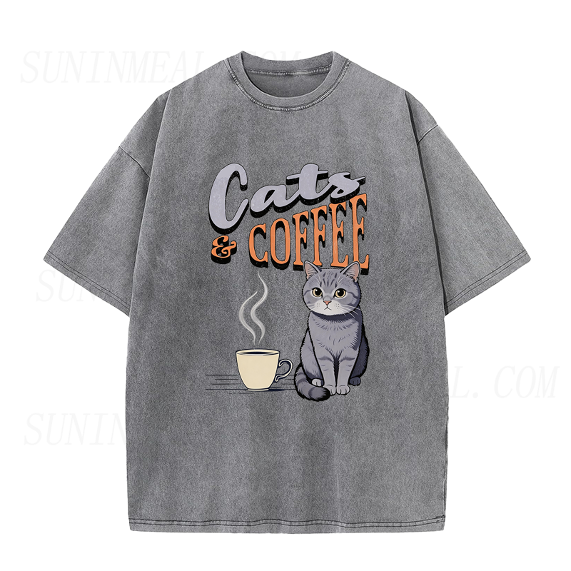 Cats And Coffee Unisex Tee