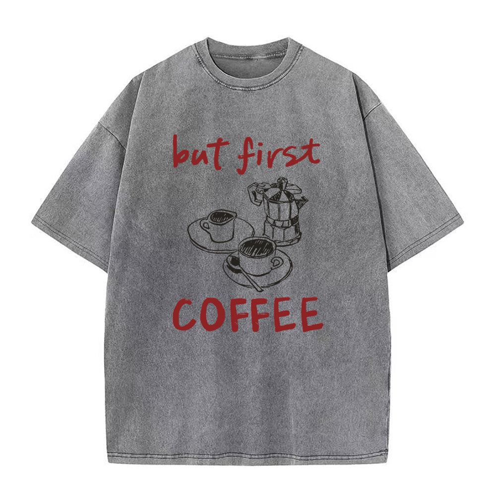 でもまずはコーヒー ユニセックスTシャツ