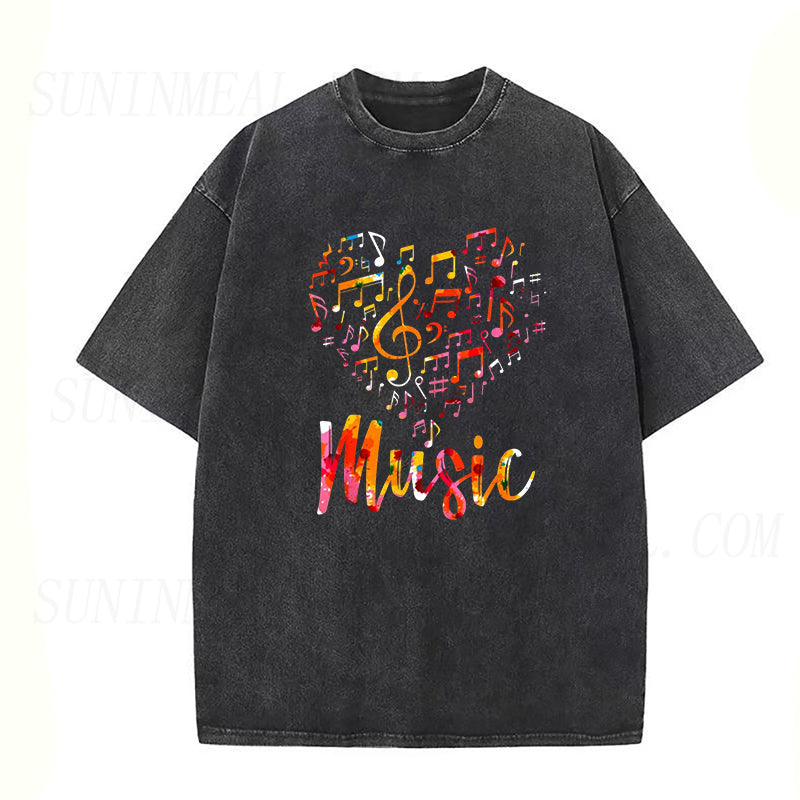Music Notes Heart Unisex Tee