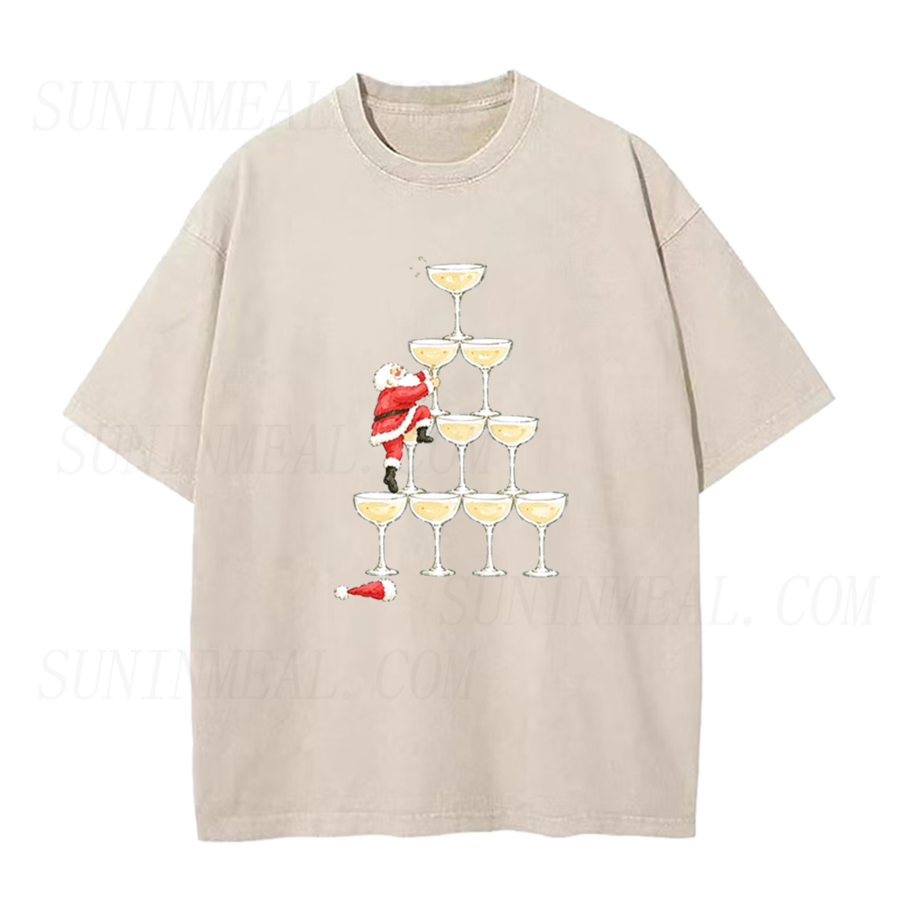 Santa Champagne Tower Unisex Tee