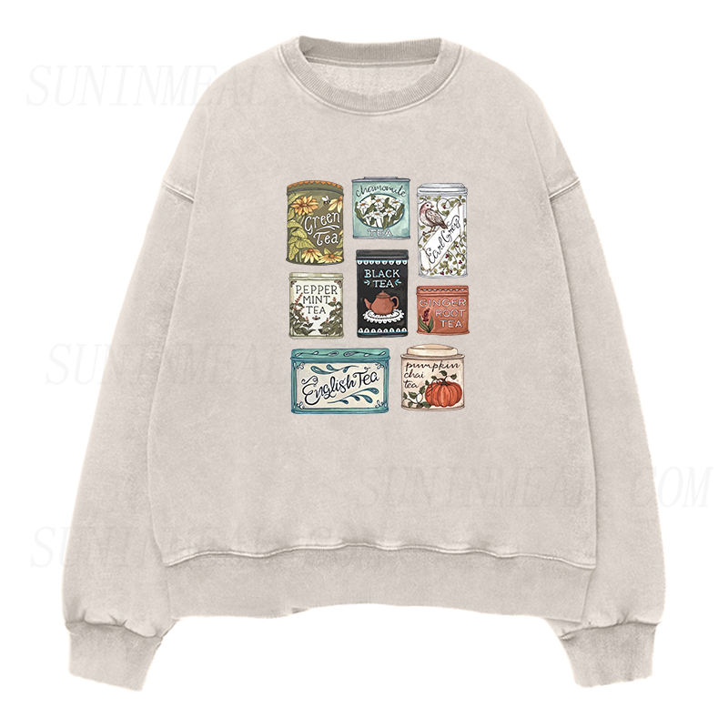 Vintage Tea Tins Unisex Crewneck Sweatshirt