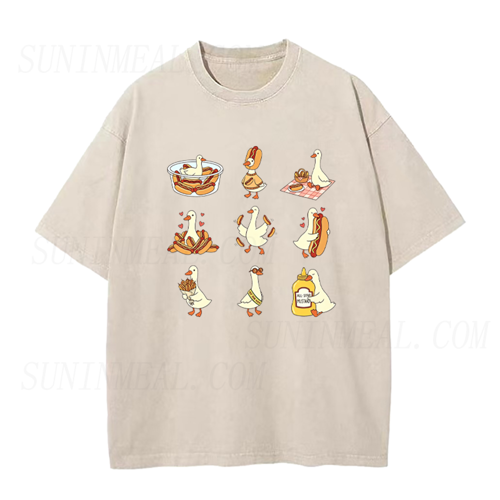 Cute Goose Hot Dog Unisex Tee
