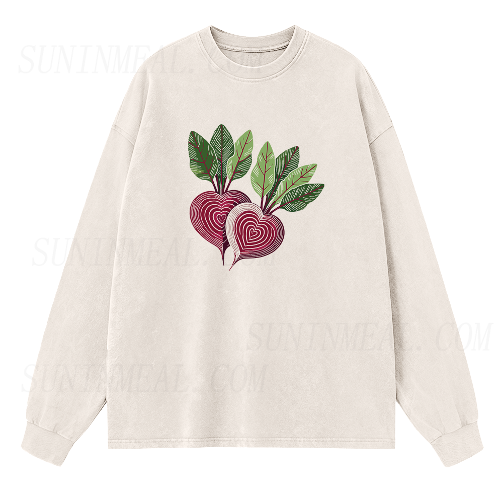 Beet Heart Long Sleeve Unisex Tee
