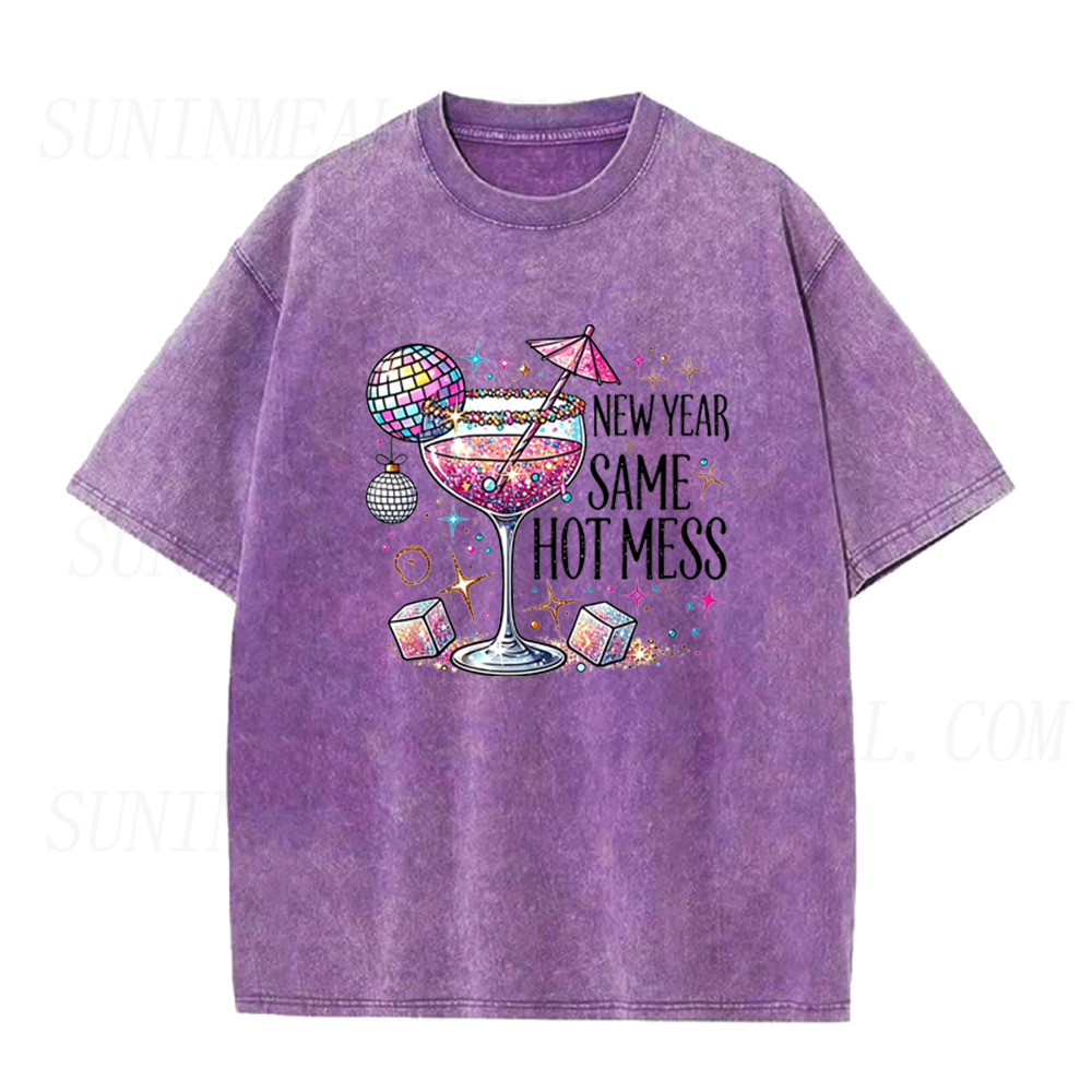 New Year Same Hot Mess Cocktail Unisex Tee