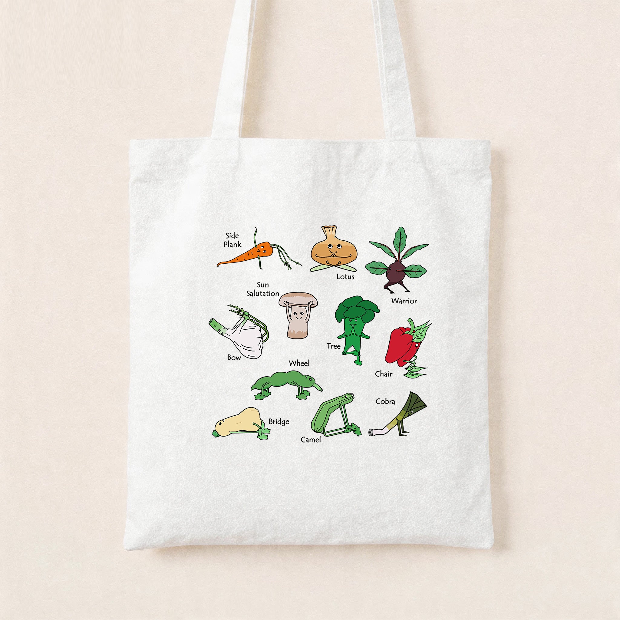 Yoga Vegetable Canvas Tote Bag