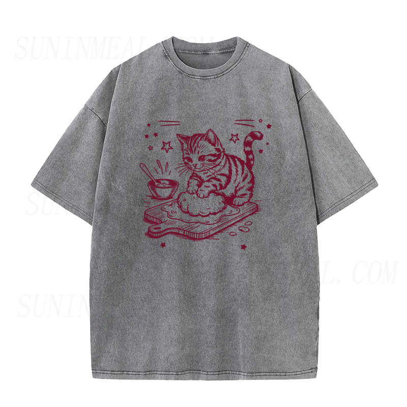 Funny Cat Baking Unisex Tee