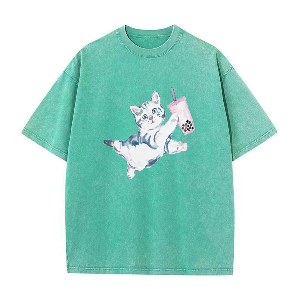 cat boba tea Unisex Tee