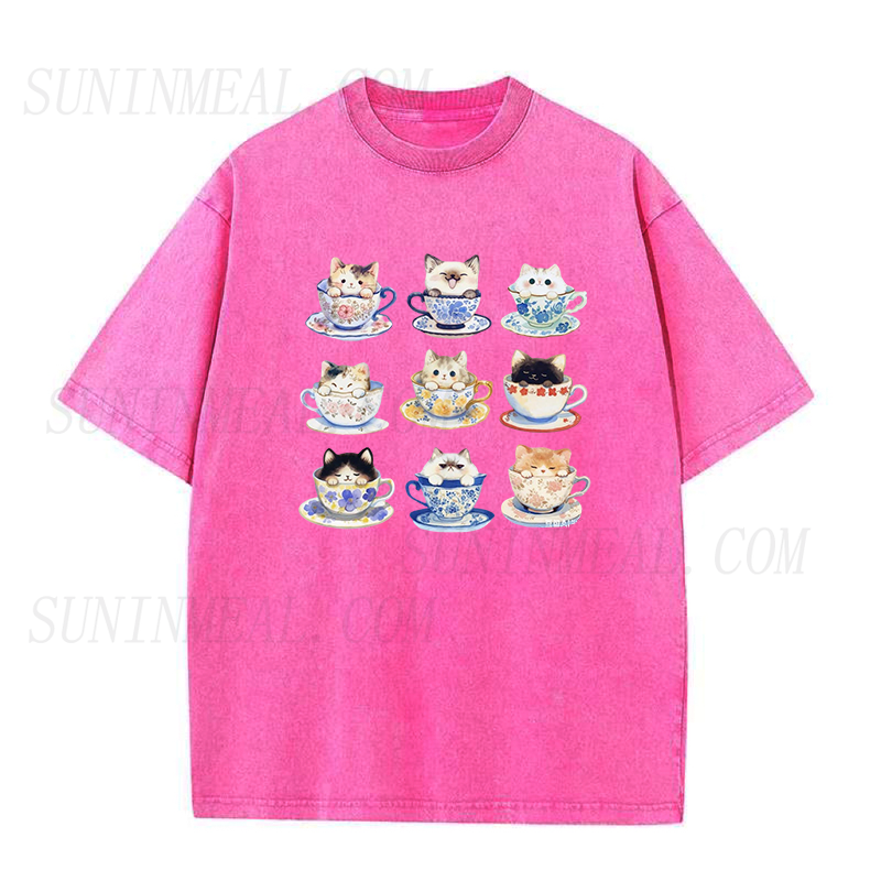 Funny Kitten Teacups Unisex Tee