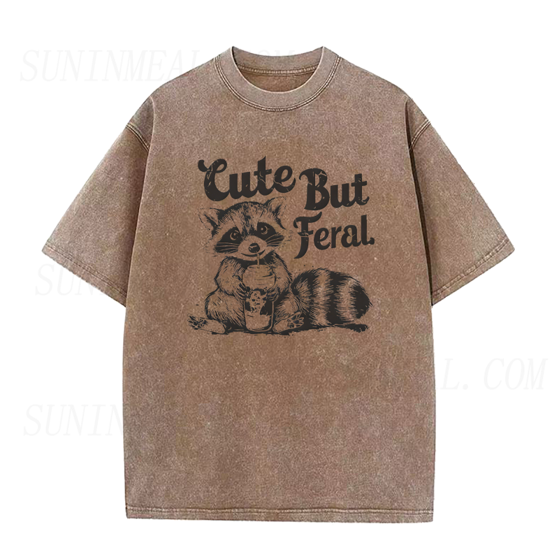 Cute But Feral Raccoon Tee