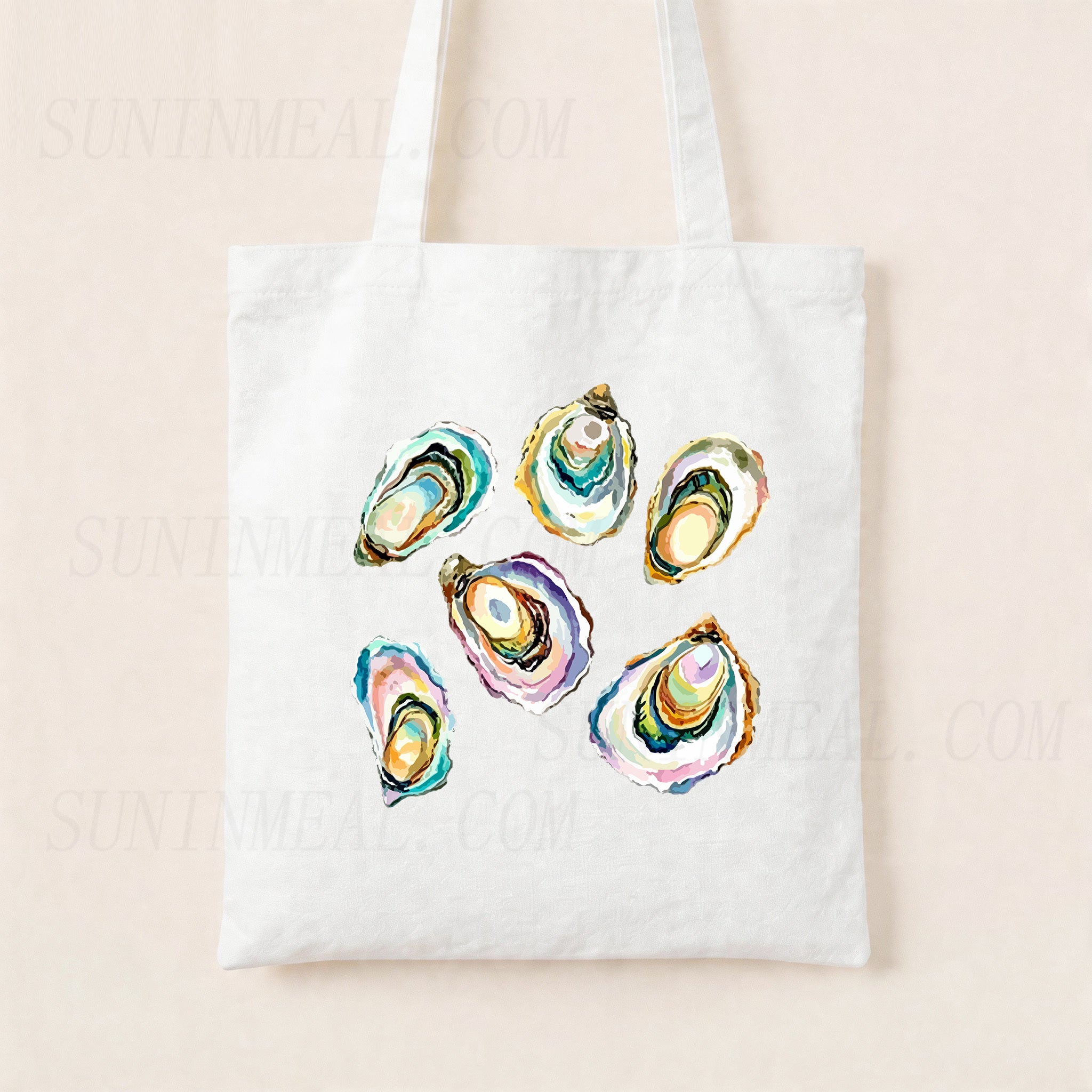 Watercolor Oyster Canvas Tote Bag