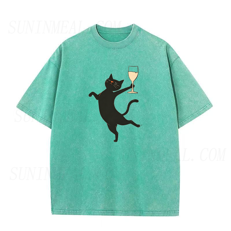 Black Cat Wine Unisex Tee