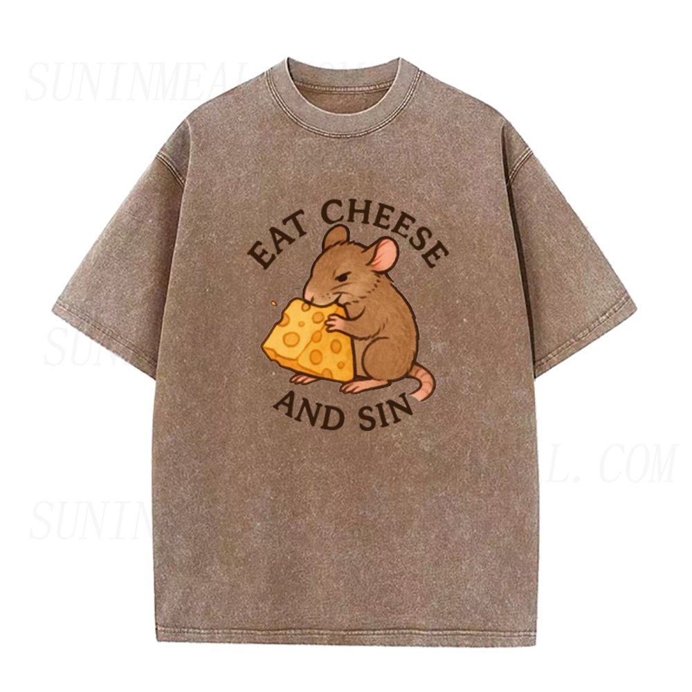 Eat Cheese and Sin Funny Rat Unisex Tee