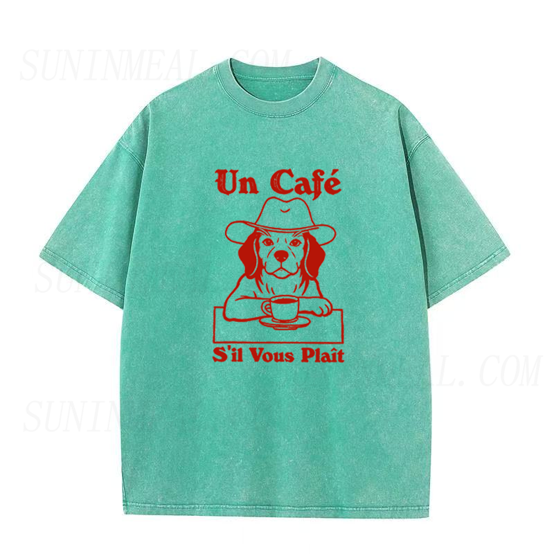 Dog With Coffee Cup Unisex Tee