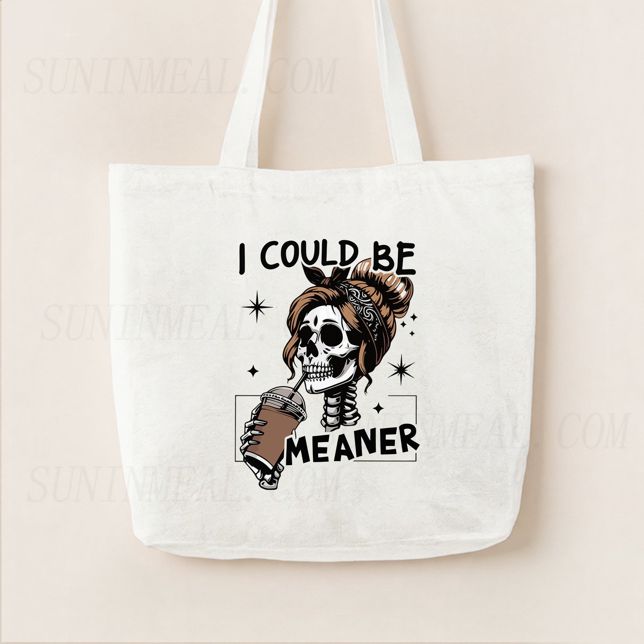 I Could Be Meaner Coffee Canvas Tote Bag