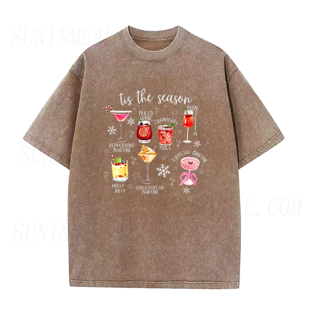 Tis The Season Christmas Holiday Cocktails Unisex Tee