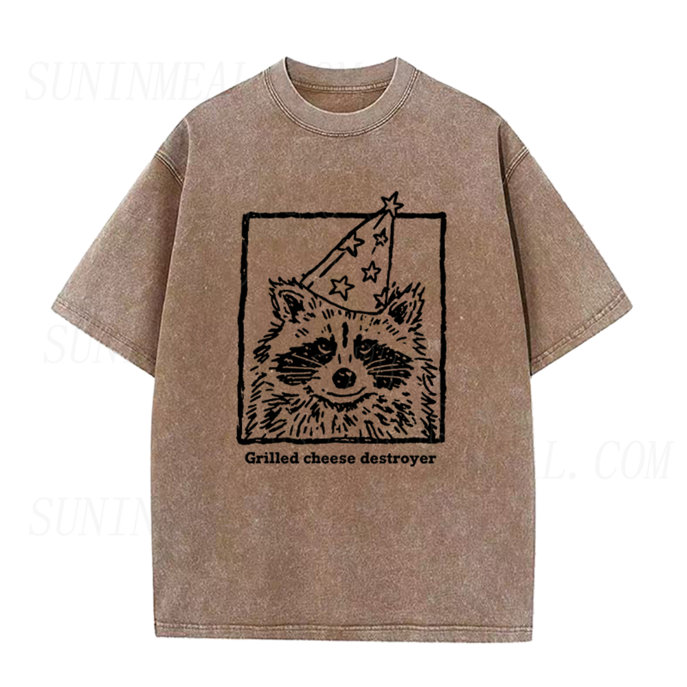 Grilled Cheese Destroyer Funny Raccoon Unisex Tee