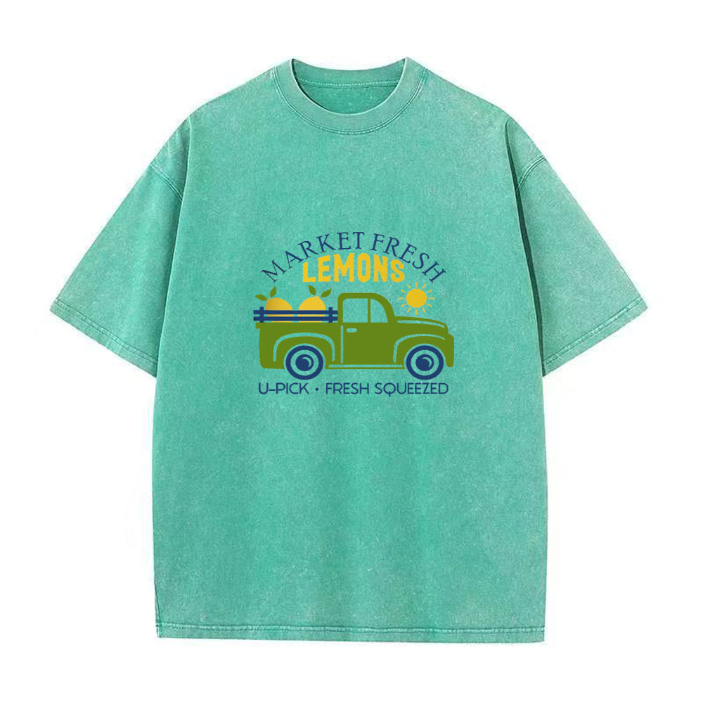 マーケットフレッシュレモンユニセックスTシャツ