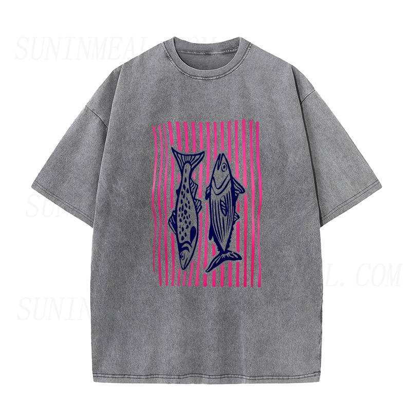Vintage Fish Prin Unisex Tee