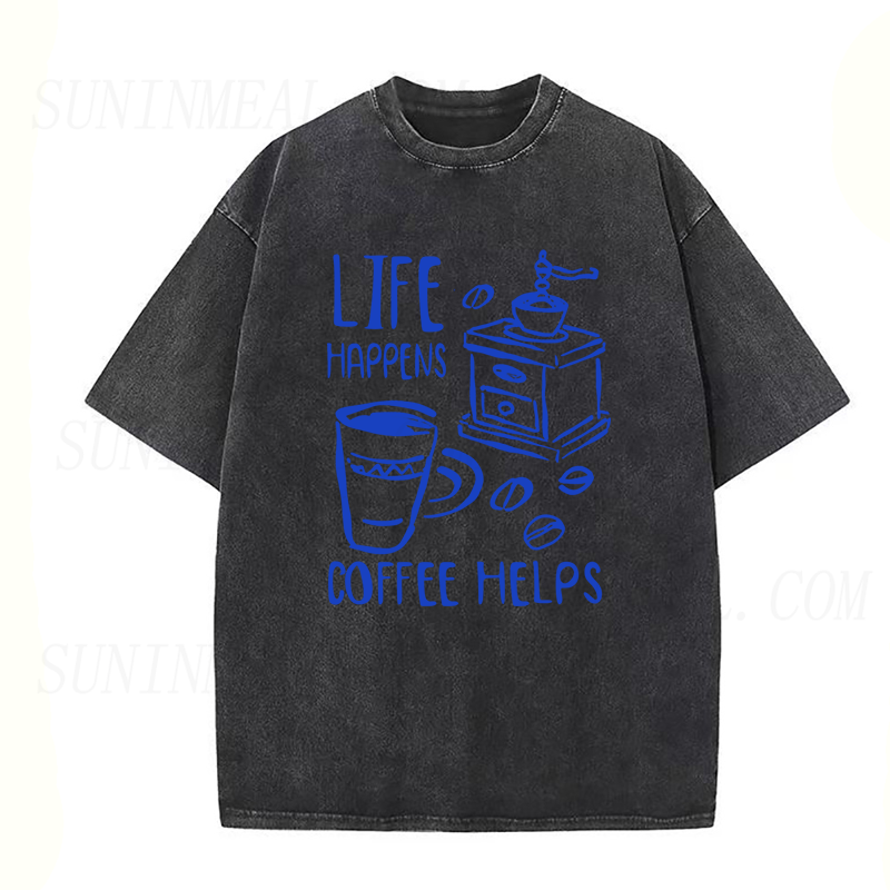 life happens coffee helps Unisex Tee