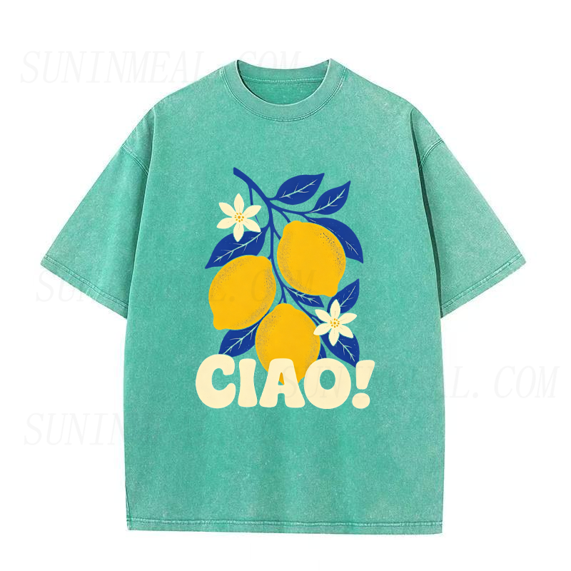 Retro Italian Ciao Lemon Unisex Tee