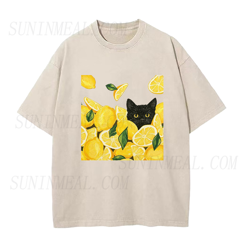 Cat in the Lemon Grove Unisex Tee